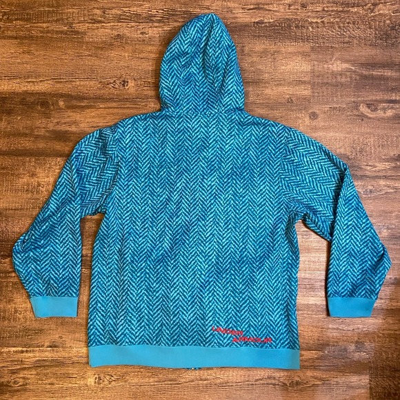 Under Armour Men's Size Large Full-Zip Jacket Blue Zig-Zag Pattern Red Trim EUC - Picture 2 of 6